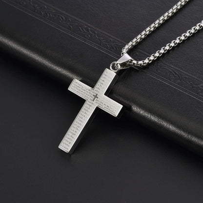 ✝️Lord's Prayer Scibble Cross Necklace🎁🕯️