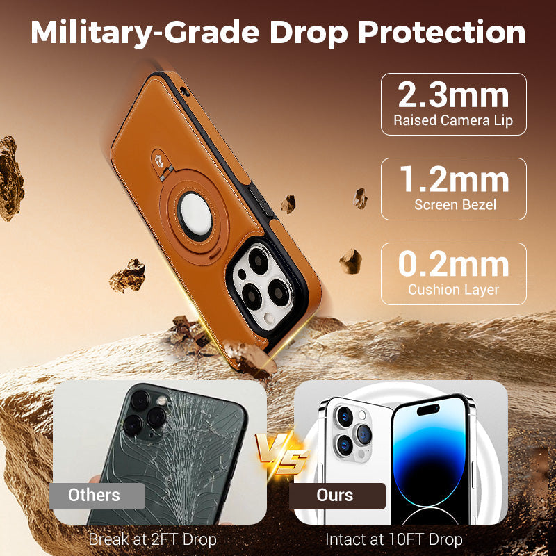 Full Faux Leather Shockproof Magnetic Case for iPhone