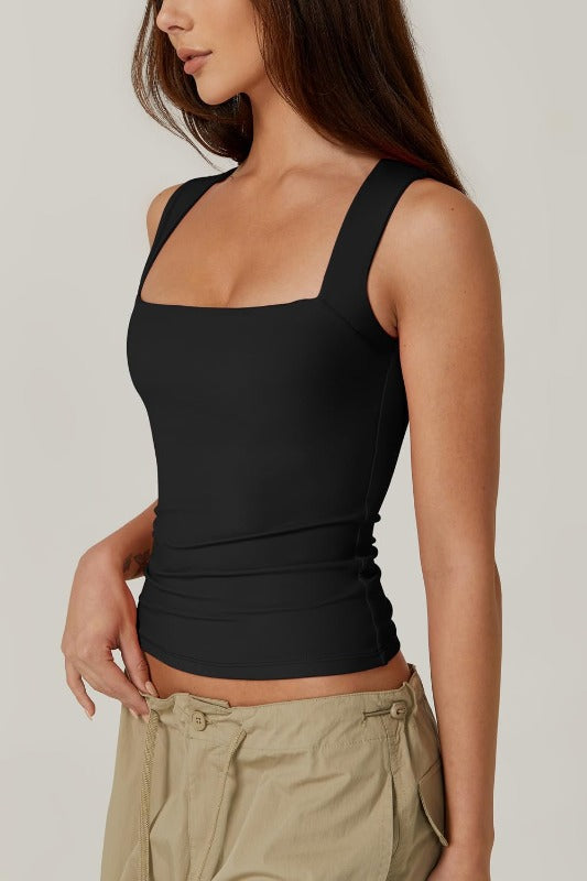 🎀Women’s Square Neck Sleeveless Tank Top – Soft, Stretchy & Chic