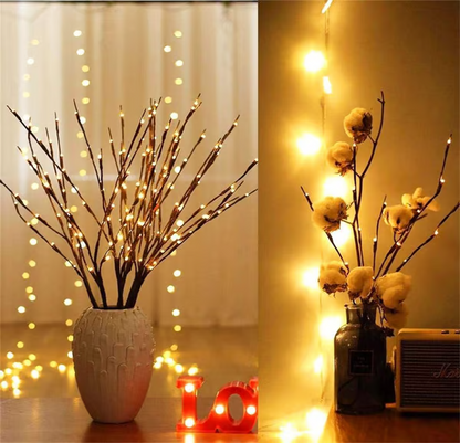 🎄 LED Willow Branch Lights Battery-Powered Twig Light
