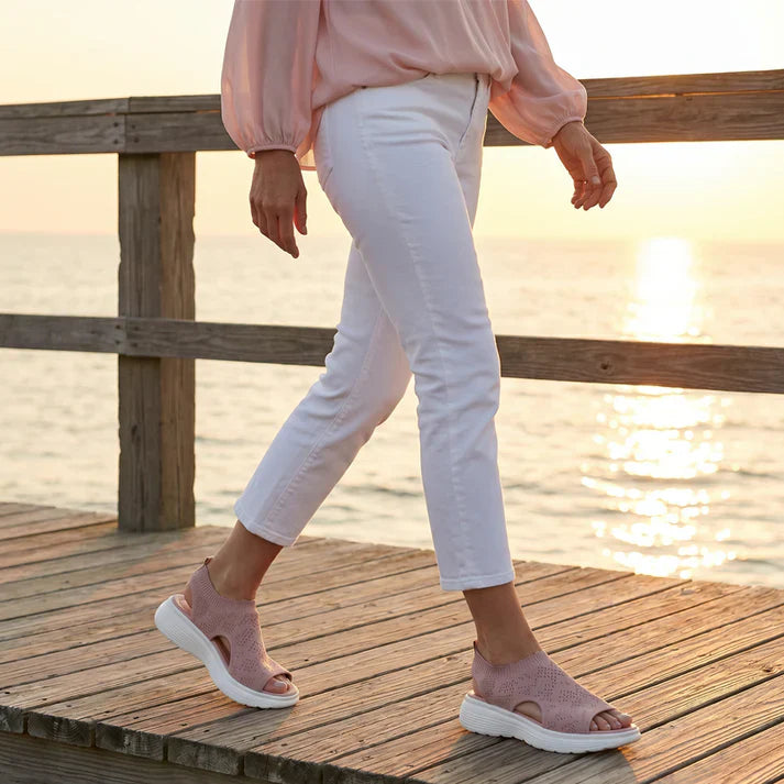 💐 Women's Breathable Knit Platform Sandals – Air-permeable knit upper, cushioned sole & lightweight comfy summer footwear ✨