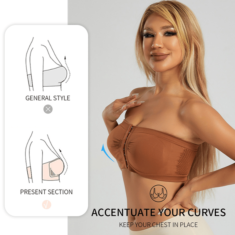 ✨Plus Size Strapless Front Buckle Breathable Bra🔥