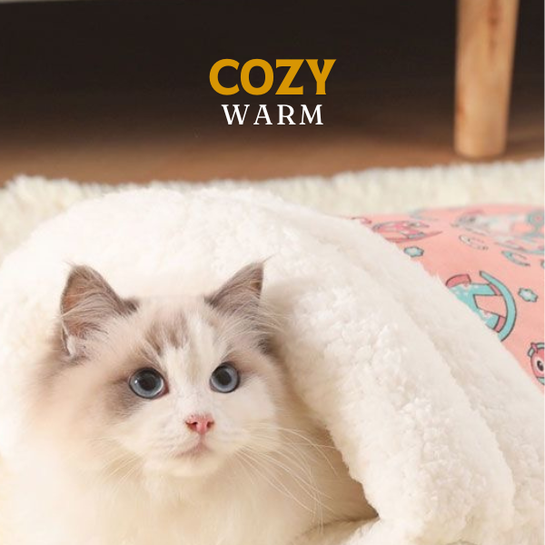 💥Warm Plush Thick Cat Sleeping Bag – Soft Burrow Cat Bed, Self-Warming Enclosed Cave Bed for Kittens & Small Pets, Cozy Hideaway Nest