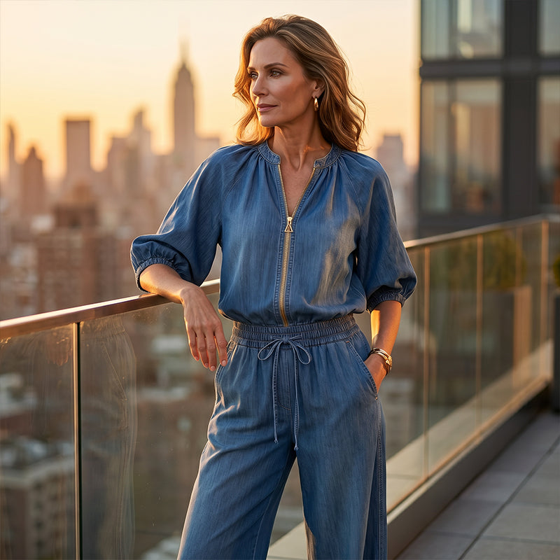 🔥Women's Solid Color 2-Piece Casual Tracksuit Set