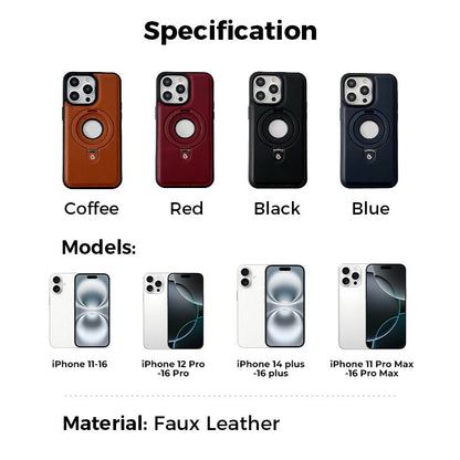 Full Faux Leather Shockproof Magnetic Case for iPhone
