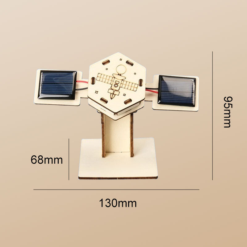🚀DIY Solar-Powered Wooden Satellite Model Science Kit🌍