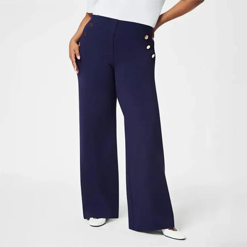 🌸Women's Plus Size High Stretch High-Waist Wide-Leg Pants