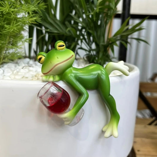 🐸 Frog Flower Pot Hanger Ornament🍷