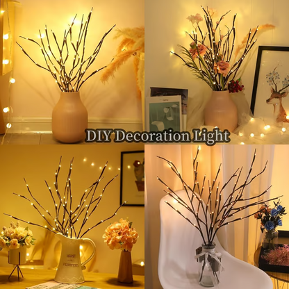 🎄 LED Willow Branch Lights Battery-Powered Twig Light