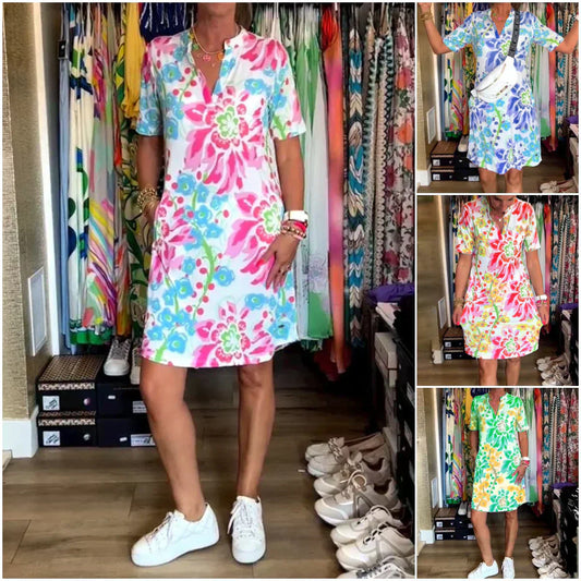 🌷Limited Time Offer 41% OFF💞Short-sleeved dress with floral print