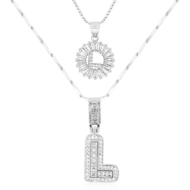 💖2 Pack - Initial Letter Pendant Necklaces
