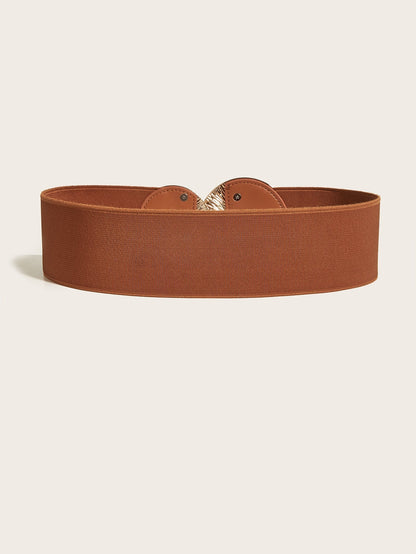 🎁Women's Vintage Gold Buckle High Elastic Belt