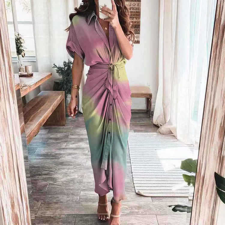 🌷Limited Time Offer 39% OFF🌷 Women Satin Button Shirt Dress