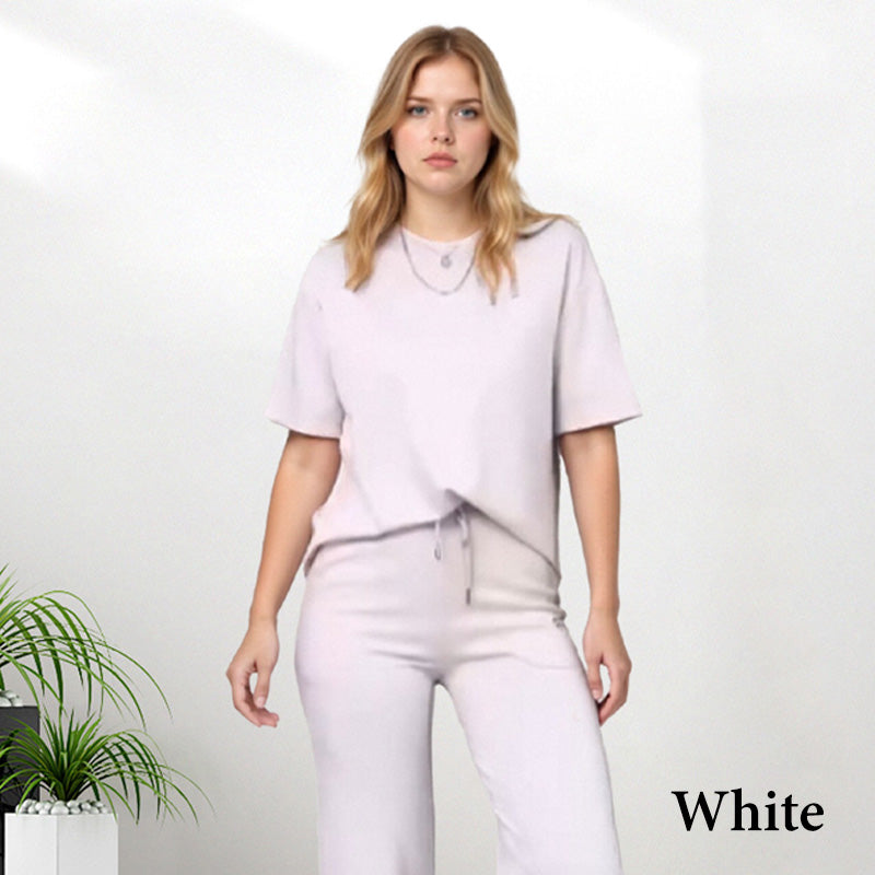 ✨Chic Women's 2-Piece Outfit – Comfy Top & Matching Pants