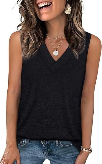 ✨Women's Sleeveless V-Neck Slimming Loose Fit Casual Tank Top