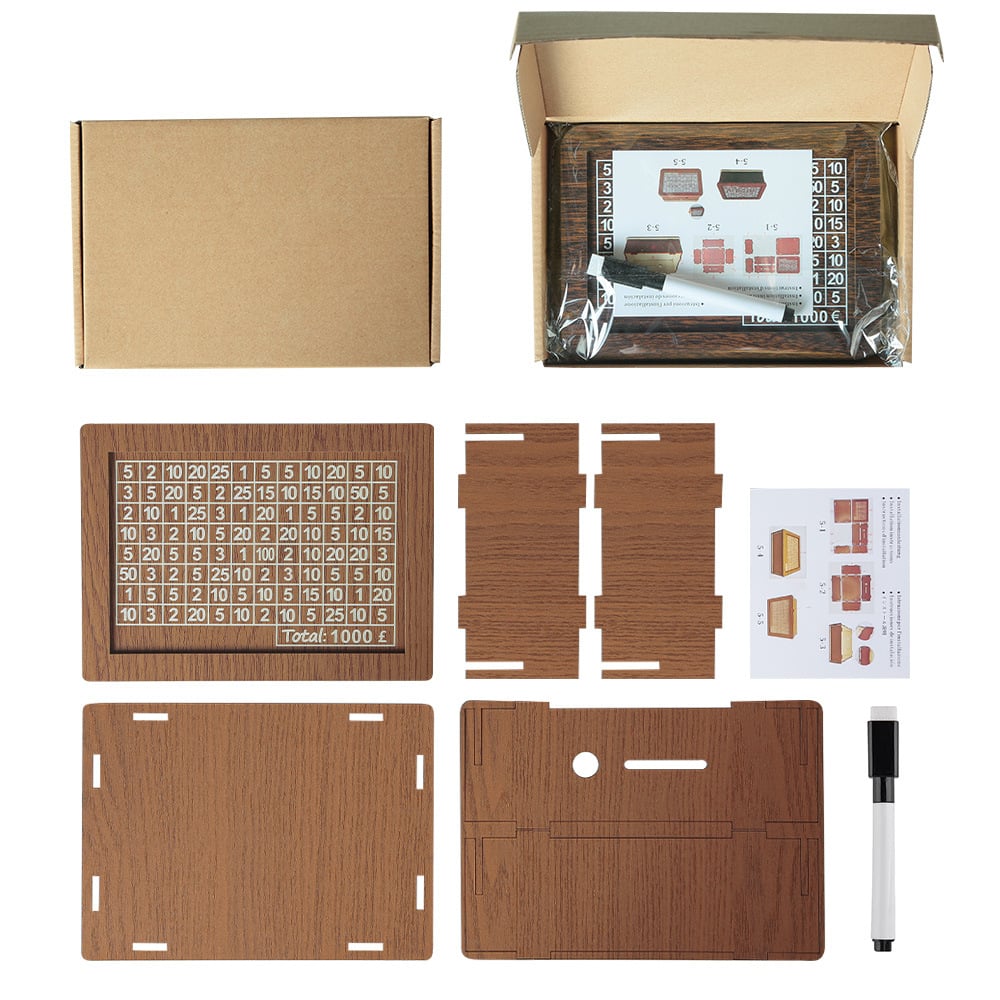 🔥Retro Style Wooden Money Box with Counter Piggy Bank Handmade Saving Money Goal Piggy Bank