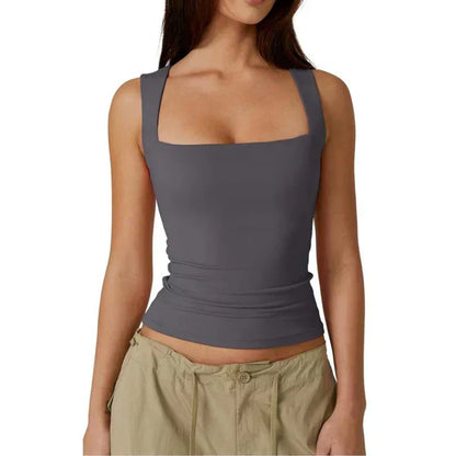 🎀Women’s Square Neck Sleeveless Tank Top – Soft, Stretchy & Chic