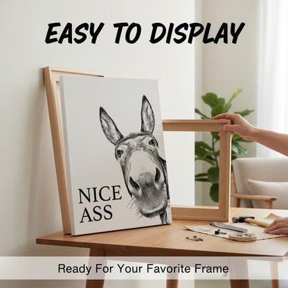 🏡✨Funny Bathroom Wall Art - "Nice Ass" Donkey Print