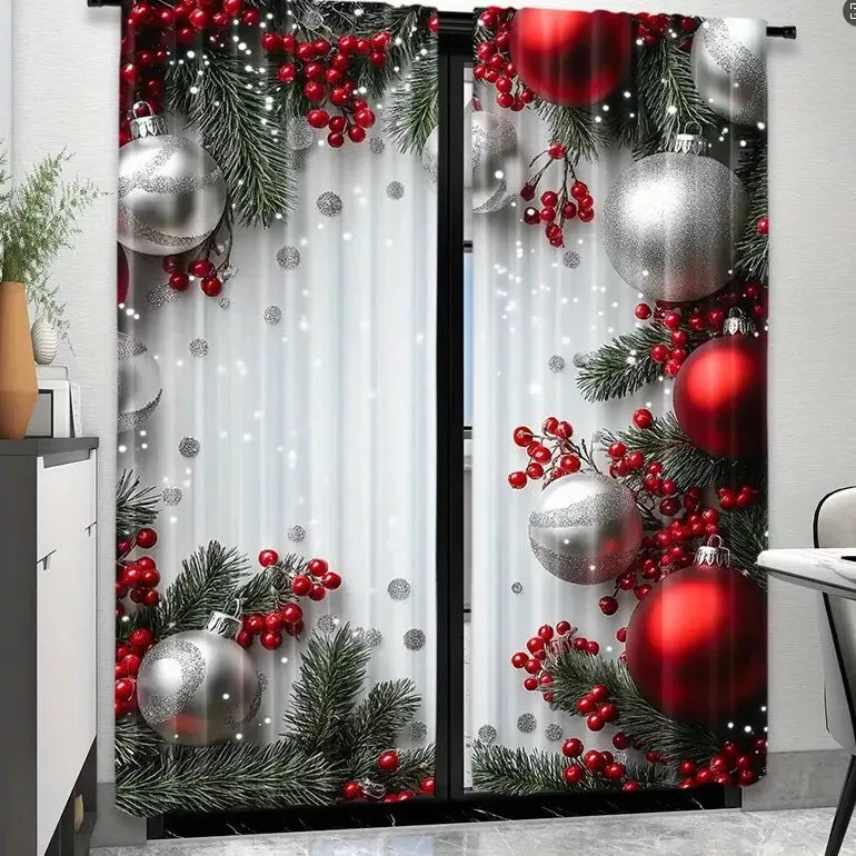 🎄Christmas Window Curtains 2-Piece Set for Home Decor