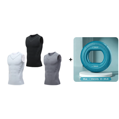 Ionic Shaping Vest – Cooling compression, smooths belly & love handles. Invisible under shirts. Feel confident again! 💪✨