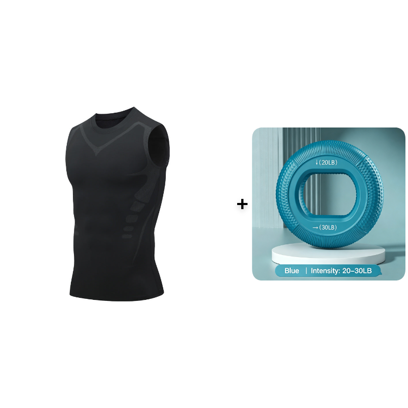 Ionic Shaping Vest – Cooling compression, smooths belly & love handles. Invisible under shirts. Feel confident again! 💪✨