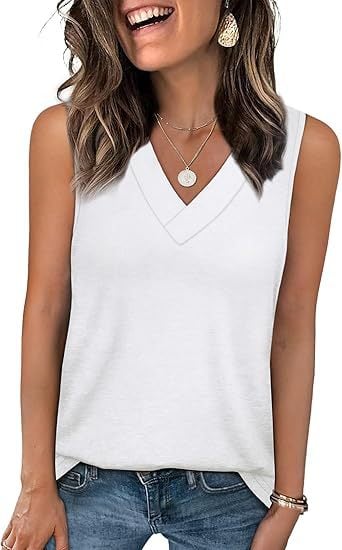 ✨Women's Sleeveless V-Neck Slimming Loose Fit Casual Tank Top