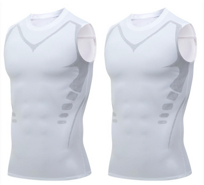 Ionic Shaping Vest – Cooling compression, smooths belly & love handles. Invisible under shirts. Feel confident again! 💪✨