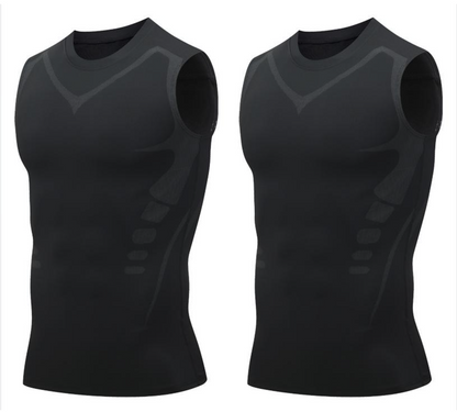 Ionic Shaping Vest – Cooling compression, smooths belly & love handles. Invisible under shirts. Feel confident again! 💪✨