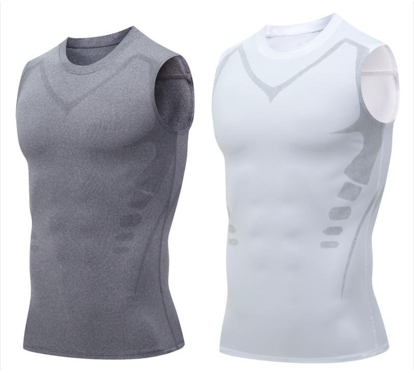 Ionic Shaping Vest – Cooling compression, smooths belly & love handles. Invisible under shirts. Feel confident again! 💪✨