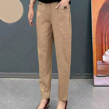 🔥Offer 50% OFF🔥Good Gift-Women's Elastic Waist Cotton Trousers