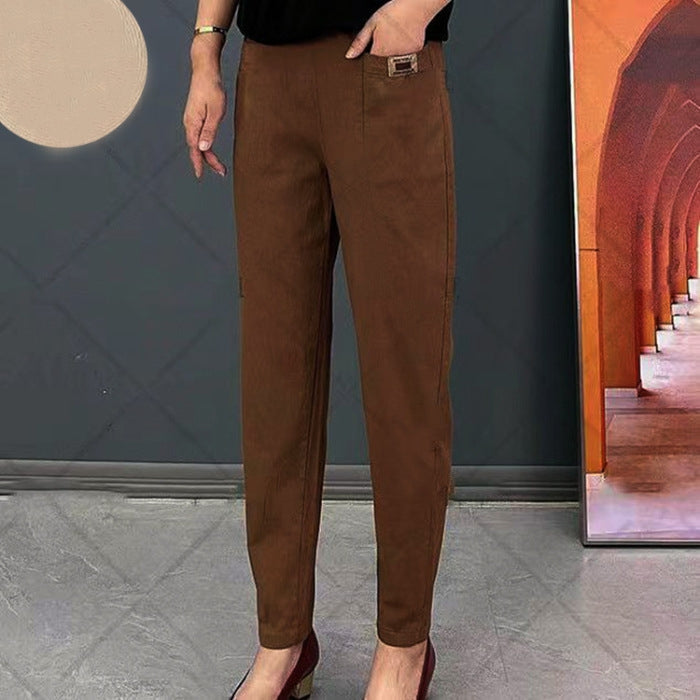 🔥Offer 50% OFF🔥Good Gift-Women's Elastic Waist Cotton Trousers