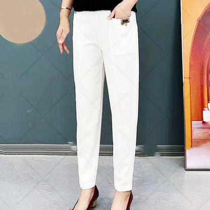 🔥Offer 50% OFF🔥Good Gift-Women's Elastic Waist Cotton Trousers