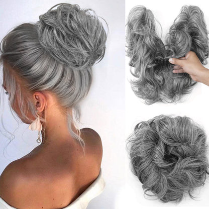 ✨ Clip-In Messy Side Comb Hair Bun – Instant Voluminous Updo, Heat Resistant 🎀
