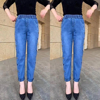 🔥HOT 50% OFF🔥Women's High Stretch Heart Pattern Embroidered Jeans