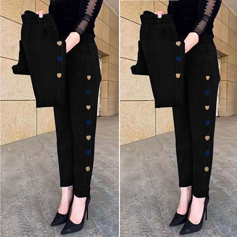 🔥HOT 50% OFF🔥Women's High Stretch Heart Pattern Embroidered Jeans