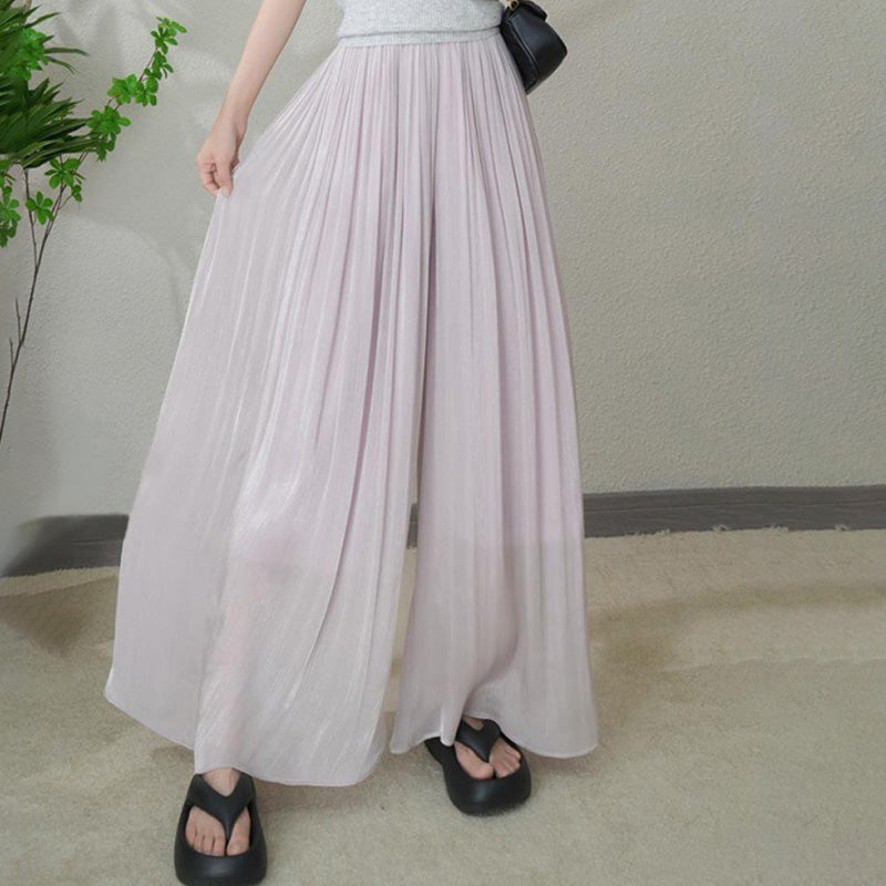 🔥Hot Sale 49% Off🔥Glazed Ice Silk Floor-Length Wide-Leg Culottes