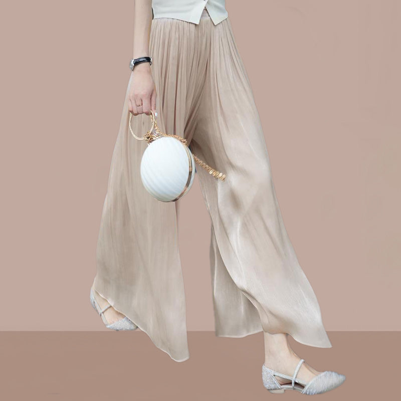 🔥Hot Sale 49% Off🔥Glazed Ice Silk Floor-Length Wide-Leg Culottes