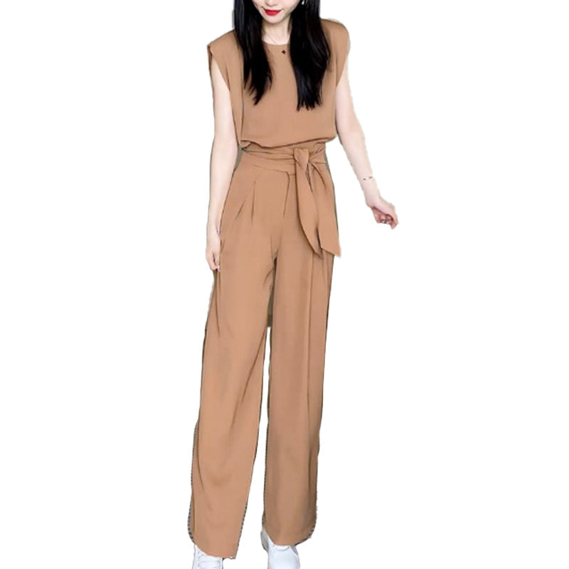 🎉（Great Sale⛄BUY 2 Get 10% OFF + FREE SHIPPING)🎉Fashion Sleeveless Wide-Legged Pants Set