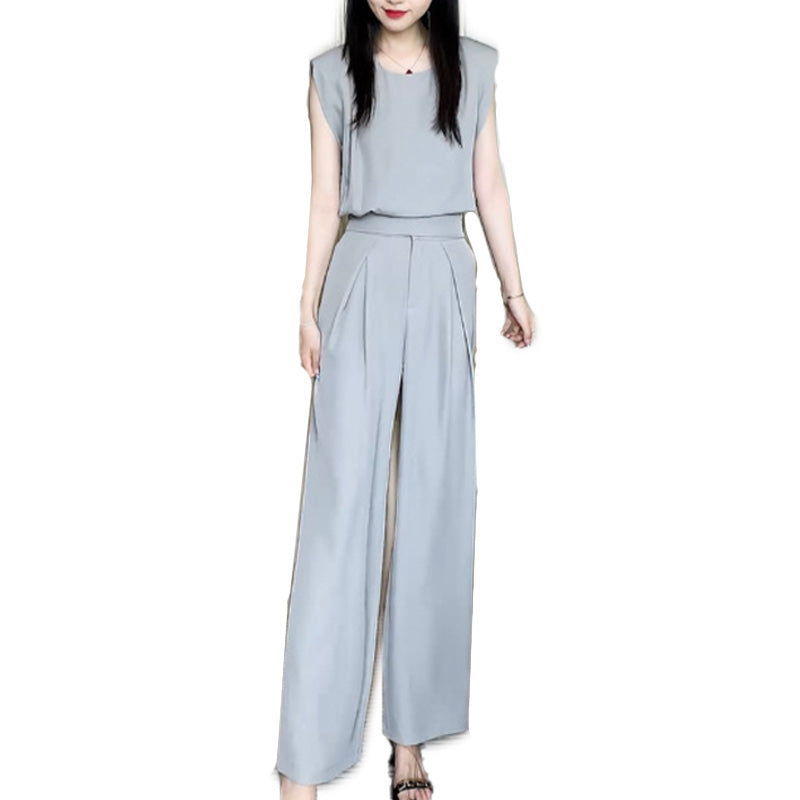 🎉（Great Sale⛄BUY 2 Get 10% OFF + FREE SHIPPING)🎉Fashion Sleeveless Wide-Legged Pants Set