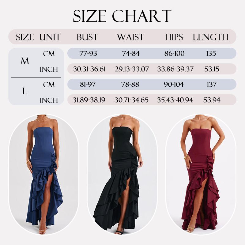 Sexy Strapless Irregular Hem Temperament Dress for Women💃