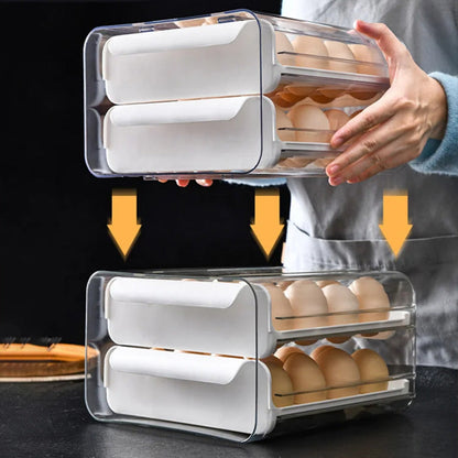 🔥Best Sales🔥  Pull-out Food-grade Refrigerator Egg Rack-stacks Up To 32 Eggs