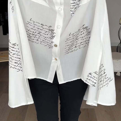 🔥(LIMITED TIME DISCOUNT 50% OFF)🎉Lady's Long Sleeve Printed Fashion Lapel Shirt