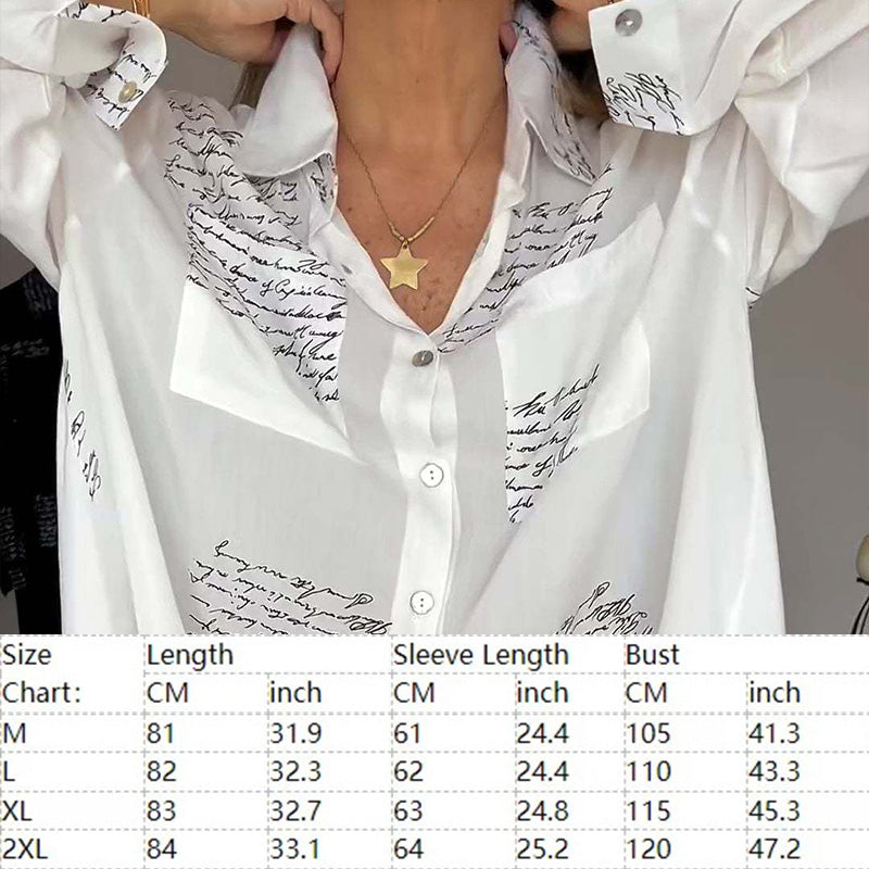 🔥(LIMITED TIME DISCOUNT 50% OFF)🎉Lady's Long Sleeve Printed Fashion Lapel Shirt