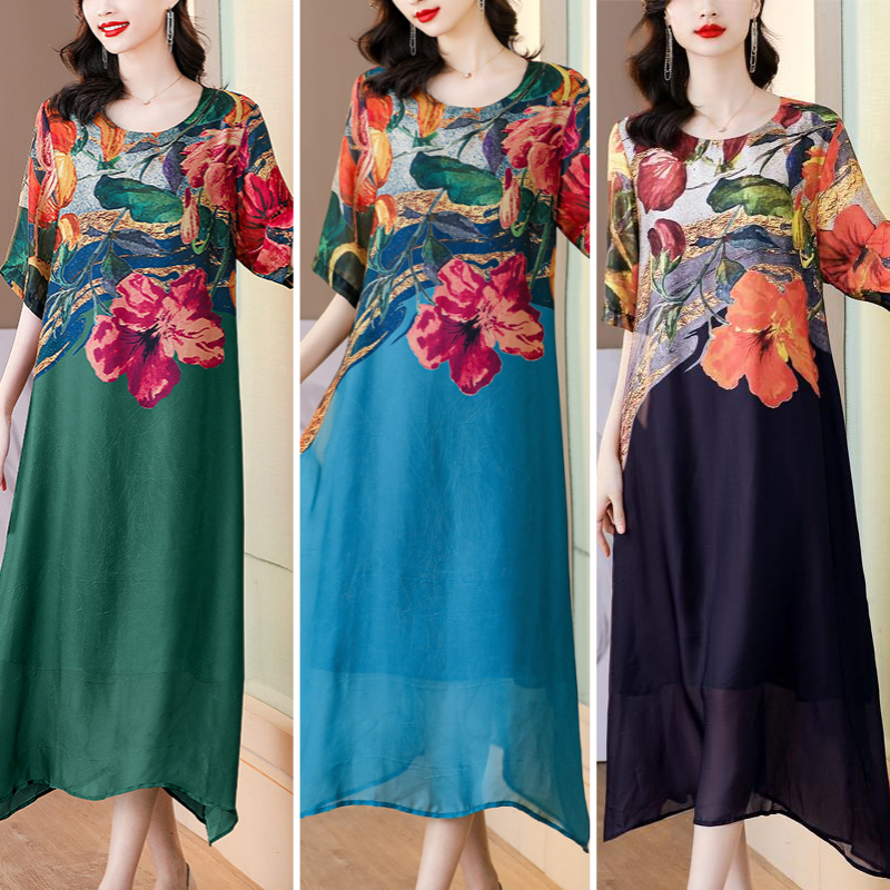 💃Women's Elegant Flowy Floral Print Plus Size Dress