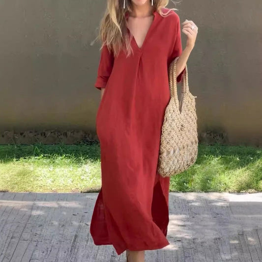 ✨Free Shipping on All Orders✨Elegant V-Neck Slit Dress