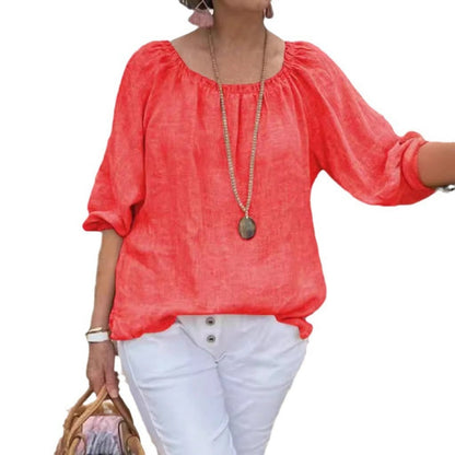 🌷LIMITED TIME OFFER 41% OFF🌷Women's Plus Size Casual Top with Elastic Midi-Sleeve