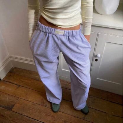 🔥2024 Hot Sale🔥Women Striped Casual Relaxed Fit Straight Lounge Pants