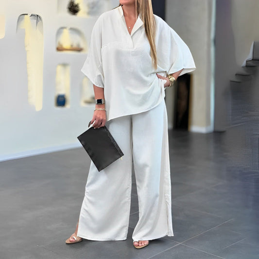 💥Hot 41% OFF💥Women's 2 Piece Outfits Oversized Top & Wide Leg Pants