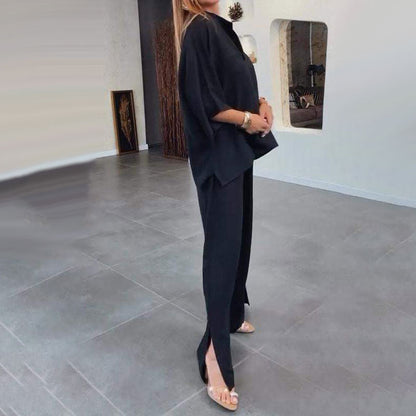 💥Hot 41% OFF💥Women's 2 Piece Outfits Oversized Top & Wide Leg Pants
