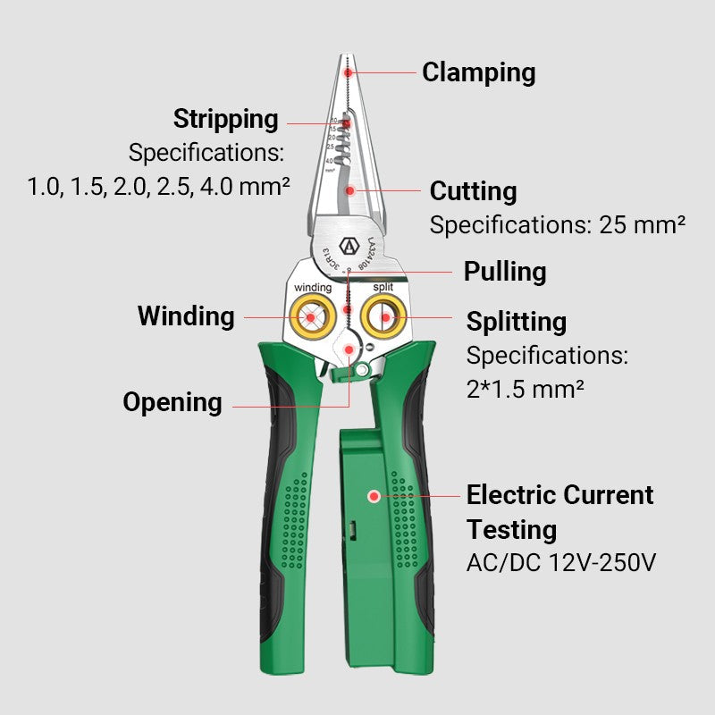 ✈️Free Shipping🔥8-in-1 Multi-Functional Wire Stripper Scissors With Electrical Test